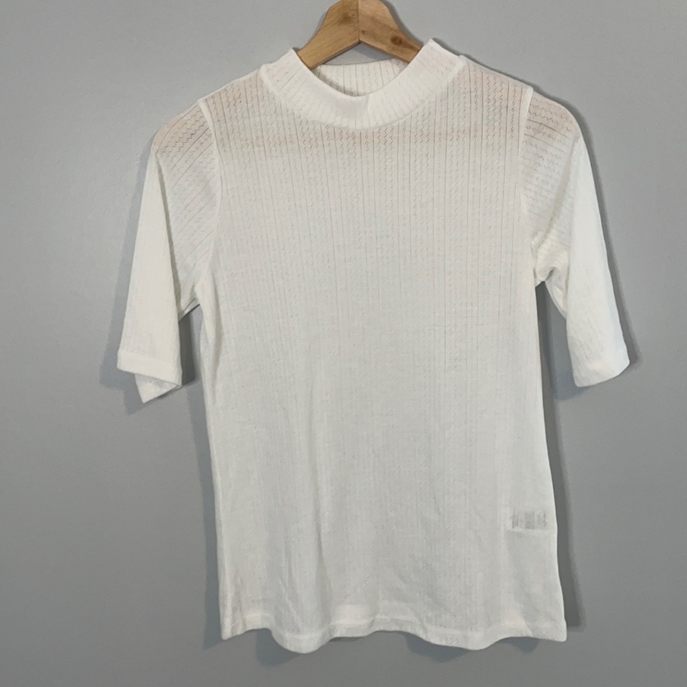 If She Loves Cropped Sleeve White Top